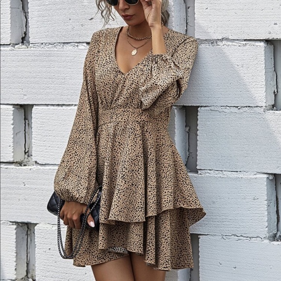 Printed Tiered Babydoll Dress - Picture 1 of 7